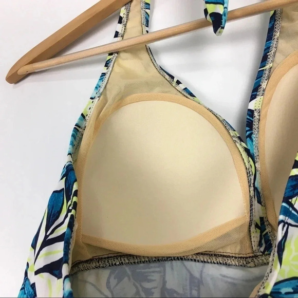 Swimsuits For All Tropical Print Halter Tankini‎ Top Size 12 - Picture 4 of 6